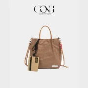 Japanese plaid nylon shoulder bag with large capacity - Image 3